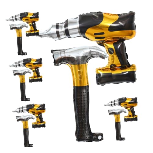 CONGARTENO 10 Stück Teiliges Baustellen Folienballon Hammer und Bohrmaschine Stabile Leichte Party Deko für Kindergeburtstag Bunte Luftballons Lebendige Baustellen Dekoration für CONGARTENO 10 Stück Teiliges Baustellen Folienballon Hammer und Bohrmaschine Stabile Leichte Party Deko für Kindergeburtstag Bunte Luftballons Lebendige Baustellen Dekoration für von CONGARTENO