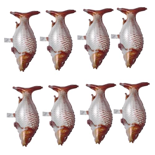CONGARTENO 10 Stück Teiliges Fischform Aluminiumfolie Ballons Realistische Aufblasbare Karpfen für Angelparty Deko Bunte Fisch Luftballons für Kindergeburtstag und Meeresthema Feier von CONGARTENO