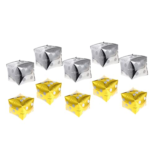 CONGARTENO 10 Stück Teiliges Folienwürfel luftballon Gold und Silber Wiederverwendbar Dekorativ für themenpartys Geburtstage Hochzeiten und Foto requisiten Einfache Wand Fensterdekoration CONGARTENO 10 Stück Teiliges Folienwürfel luftballon Gold und Silber Wiederverwendbar Dekorativ für themenpartys Geburtstage Hochzeiten und Foto requisiten Einfache Wand Fensterdekoration von CONGARTENO