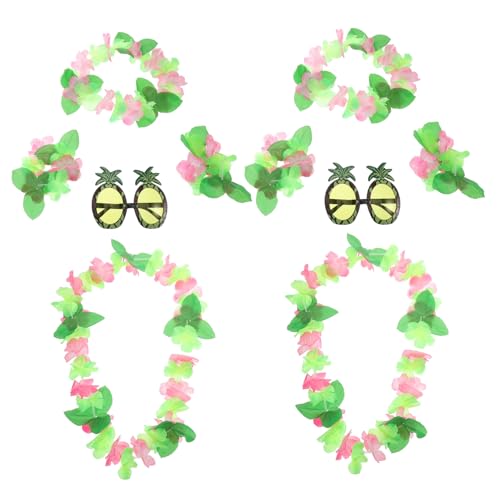 CONGARTENO 10 Stück Teiliges Hawaii Party Set mit Grünem Blätterkranz und Ananas Sonnenbrille Modisch Leicht und Bequem für Strandpartys Tropische Verkleidungen und Sommerveranstaltungen für CONGARTENO 10 Stück Teiliges Hawaii Party Set mit Grünem Blätterkranz und Ananas Sonnenbrille Modisch Leicht und Bequem für Strandpartys Tropische Verkleidungen und Sommerveranstaltungen für von CONGARTENO