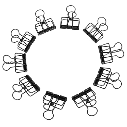 CONGARTENO 10 Stück Teiliges Metall Binder Clips Robuste Büroklammern aus Legierung Vielseitige Dokumenten Aktenklemmen Schwarz Mittlere für Bürobedarf und Papierorganisation von CONGARTENO