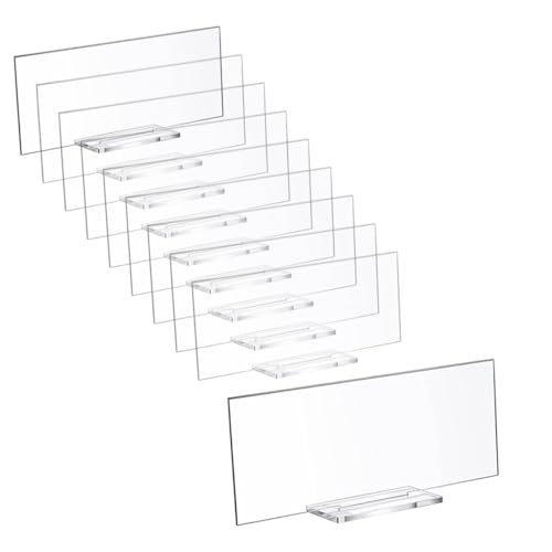 CONGARTENO 10 Stück Teiliges Tischkarten Transparent Klare Platzkarten DIY Namenskarten für Hochzeit Tischnummern Tischdekoration Vielseitig Einsetzbar für Feier und Event von CONGARTENO
