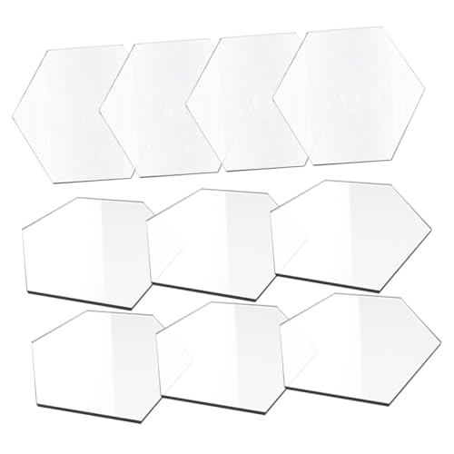 CONGARTENO 10 Stück Teiliges Transparente Sechseckige Acrylplatte Wiederverwendbare Tischdekoration für Hochzeiten DIY Leere Tischschilder als Reservierte Sitzkarten Vielseitig für Partys von CONGARTENO