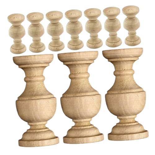 CONGARTENO 10 Stück Unlackierte Holzspindeln Für Heimwerkerprojekte, Heimdekoration, Zimmerzubehör, Dekorative Balustersäulen Für Weinregal Und Bettrahmen CONGARTENO 10 Stück Unlackierte Holzspindeln Für Heimwerkerprojekte, Heimdekoration, Zimmerzubehör, Dekorative Balustersäulen Für Weinregal Und Bettrahmen von CONGARTENO