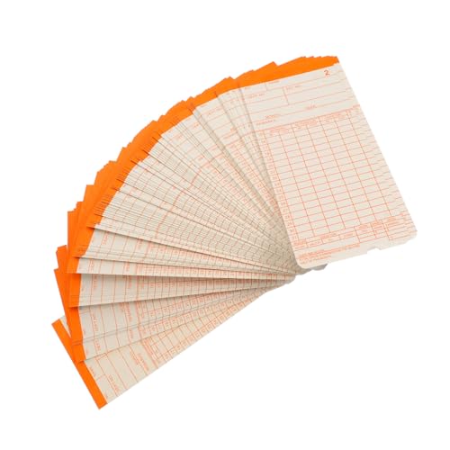 CONGARTENO 100 Blatt Zeitkarten für Büro und Werk Robuste und Dicke Arbeitszeiterfassungskarten aus Hochwertigem Papier Geeignet für Stundennachweis in Unternehmen und Lager Praktisches und von CONGARTENO