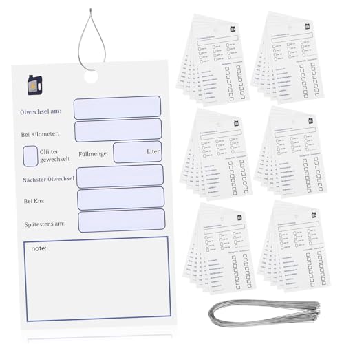 CONGARTENO 100 Stück Anhänger mit Draht Doppelseitige Service Schedule Tags für Fahrzeugwartung Wartungsdokumentation Kfz Werkstatt Zubehör CONGARTENO 100 Stück Anhänger mit Draht Doppelseitige Service Schedule Tags für Fahrzeugwartung Wartungsdokumentation Kfz Werkstatt Zubehör von CONGARTENO