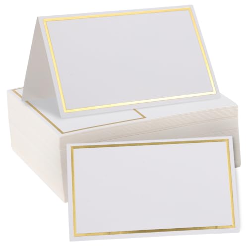 CONGARTENO 100 Stück Faltbare Tischkarten mit Goldgeprägtem Elegante Namenskarten für Hochzeiten Geburtstage und Feiern Glatte Oberfläche und Praktisch für Buffet Tischnummern und CONGARTENO 100 Stück Faltbare Tischkarten mit Goldgeprägtem Elegante Namenskarten für Hochzeiten Geburtstage und Feiern Glatte Oberfläche und Praktisch für Buffet Tischnummern und von CONGARTENO