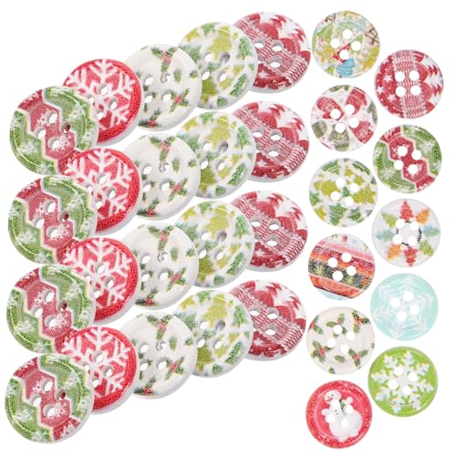 CONGARTENO 100 Stück Holzknöpfe Weihnachten mit Zwei Löchern Bunte DIY Bastelknöpfe für Kleidung Schmuck Scrapbooking Stabile Holzknöpfe für Weihnachtsdeko und Handarbeiten CONGARTENO 100 Stück Holzknöpfe Weihnachten mit Zwei Löchern Bunte DIY Bastelknöpfe für Kleidung Schmuck Scrapbooking Stabile Holzknöpfe für Weihnachtsdeko und Handarbeiten von CONGARTENO