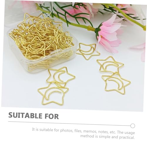 CONGARTENO 100 Stück Kleine Metallklammern Sternform Dekorative Bastelklammern Stabile Büroklammern Vielseitige Multifunktionsklammern für Schule und Büro Goldfarben CONGARTENO 100 Stück Kleine Metallklammern Sternform Dekorative Bastelklammern Stabile Büroklammern Vielseitige Multifunktionsklammern für Schule und Büro Goldfarben von CONGARTENO