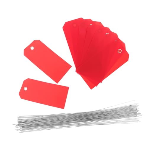 CONGARTENO 100 Stück Rote Beschreibbare PVC Transportetiketten mit Eisenkabel Wiederverwendbare Gepäckanhänger für Koffer Rucksäcke und Versand Vielseitige Kabel und Lagerkennzeichnung CONGARTENO 100 Stück Rote Beschreibbare PVC Transportetiketten mit Eisenkabel Wiederverwendbare Gepäckanhänger für Koffer Rucksäcke und Versand Vielseitige Kabel und Lagerkennzeichnung von CONGARTENO