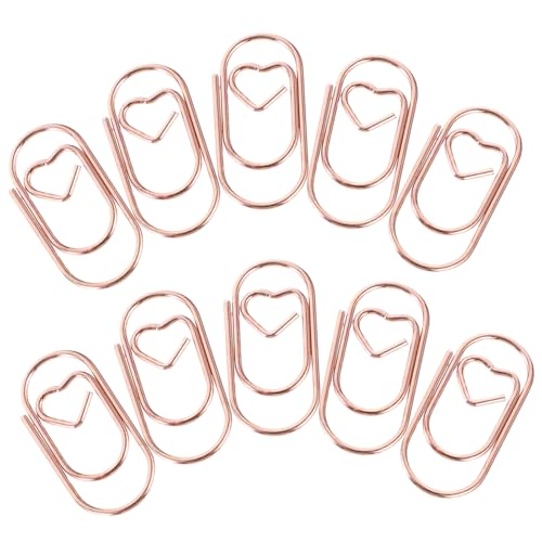 CONGARTENO 100 Stück Teiliges Metall Büroklammern Rosegold Multifunktionale Dekorative Kleine Klammern für Dokumente Fotos Basteln und Notizen Stabile Langlebige Mini clip Halter für Schule von CONGARTENO