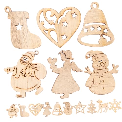CONGARTENO 100 Stück Teiliges Unbemalter Holzanhänger Weihnachtsdeko zum Bemalen Glatte Oberfläche Leichte DIY Holzchips für Baum Wand und Fensterdekoration Natürliche Holzfarbe Vielseitig CONGARTENO 100 Stück Teiliges Unbemalter Holzanhänger Weihnachtsdeko zum Bemalen Glatte Oberfläche Leichte DIY Holzchips für Baum Wand und Fensterdekoration Natürliche Holzfarbe Vielseitig von CONGARTENO