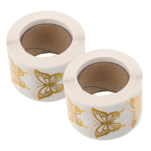 CONGARTENO 1000 Stück Teiliges Selbstklebender Goldener Schmetterlingsaufkleber mit Elegantem Folien-design Romantischer Form Starker Haftung Vielseitig für Umschläge Geschenkverpackungen von CONGARTENO