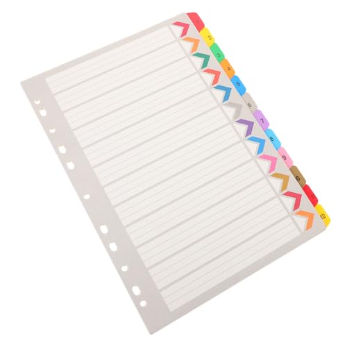 CONGARTENO 12 Blatt Teilig Bunte Registerkarten aus Pet und Trennblätter für Ringbücher Langlebige Ordner Divider für Büro Schule und Notizbücher Organisierende Kategorisierungshilfen CONGARTENO 12 Blatt Teilig Bunte Registerkarten aus Pet und Trennblätter für Ringbücher Langlebige Ordner Divider für Büro Schule und Notizbücher Organisierende Kategorisierungshilfen von CONGARTENO