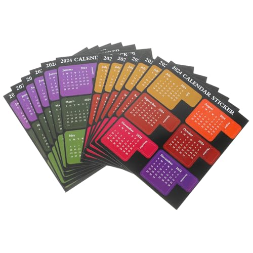 CONGARTENO 12 Blatt Teiliges Bunte Kalender Index Aufkleber Selbstklebend Haftende Monats Notizblock Seitenmarker für Büro Schule und DIY Planer Lichtechte Tragbare Haftnotizen von CONGARTENO