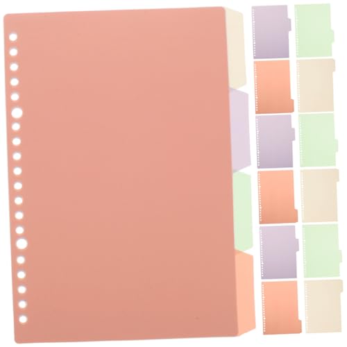 CONGARTENO 12 Sätze Notizbuch Trennblätter mit Löchern Farbige Lose Seitenmarker Extra Register für Ordner und Ringbücher Beschreibbare Index Tabs zur Schnellen Dokumentenorganisation von CONGARTENO