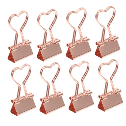 CONGARTENO 12 Stück Teiliges Binder Clips in Roségold Kleine Langlebige Büroklammern aus Metall Stark Haftend und Rostfrei Vielseitig für Dokumente Notizen Karten und Akten im Bürobedarf von CONGARTENO