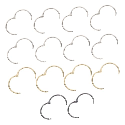 CONGARTENO 14 Stück Teiliges Metall Buchringe Lose Ringe für DIY Notizbuch Binder Ringe in Gold Silber Schwarz für Scrapbooking Erinnerungsalbum Vielseitige Ringordner Zubehör von CONGARTENO