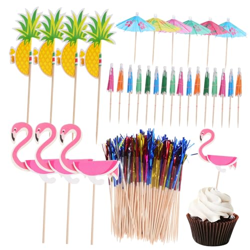 CONGARTENO 140 Stück Kuchendekorationen Flamingo-getränkeschirme Cupcake-picks Einfaches Einsetzen Für Feiern CONGARTENO 140 Stück Kuchendekorationen Flamingo-getränkeschirme Cupcake-picks Einfaches Einsetzen Für Feiern von CONGARTENO