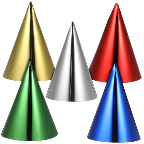CONGARTENO 15 Stück Teiliges Bunte Partyhüte Kegelform mit Elastischem Band für Geburtstag Feier Hochwertige Papiergeburtstagsmützen in Gold Silber Grün Blau Rot für Erwachsene CONGARTENO 15 Stück Teiliges Bunte Partyhüte Kegelform mit Elastischem Band für Geburtstag Feier Hochwertige Papiergeburtstagsmützen in Gold Silber Grün Blau Rot für Erwachsene von CONGARTENO
