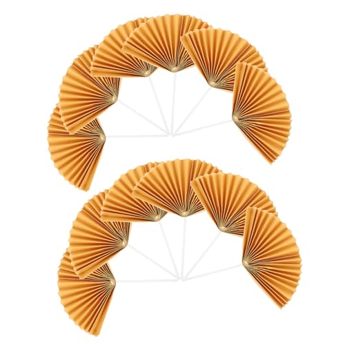 CONGARTENO 16 Stück Papier Fächer Cupcake Toppers Dekorative Kuchenaufsätze für Hochzeiten Geburtstagsfeiern Shower und Themenpartys Goldene Fächer für Kreative Tortendekoration CONGARTENO 16 Stück Papier Fächer Cupcake Toppers Dekorative Kuchenaufsätze für Hochzeiten Geburtstagsfeiern Shower und Themenpartys Goldene Fächer für Kreative Tortendekoration von CONGARTENO