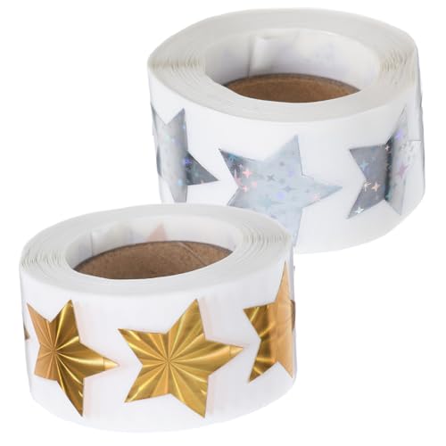 CONGARTENO 2 Rollen Belohnungs Sterne Aufkleber Selbstklebend Sealing Stickers für Geschenkverpackung und Dekoration Sicher und Praktisch für Schule und Basteln CONGARTENO 2 Rollen Belohnungs Sterne Aufkleber Selbstklebend Sealing Stickers für Geschenkverpackung und Dekoration Sicher und Praktisch für Schule und Basteln von CONGARTENO