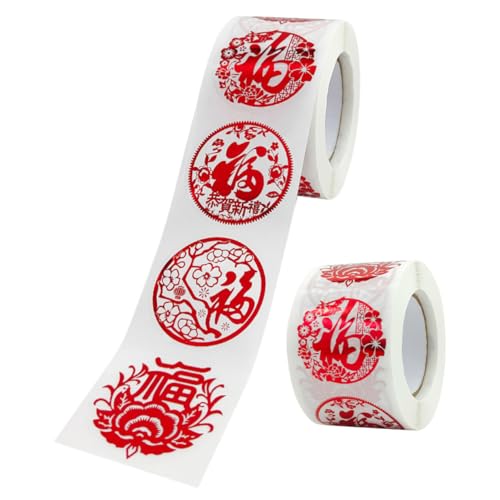 CONGARTENO 2 Rollen Chinesisches Neujahr Aufkleber Geschenkversiegelung Umschlag Etiketten Transparent Dekoration für Umschläge DIY Bastelprojekte Festliche Geschenkverpackung von CONGARTENO