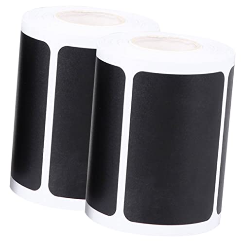 CONGARTENO 2 Rollen Schwarze Ablösbare Aufkleber für Vorratsdosen und Flaschen mit Je Selbstklebenden Etiketten Vielseitig Beschriftbar Rückstandsfrei für Küche und Aufbewahrung von CONGARTENO