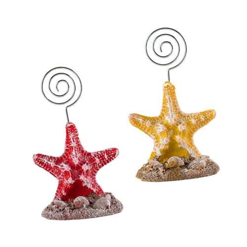 CONGARTENO 2 STÜCK Kreative Seestern Memo Clip Tischdekoration Mediterraner Notizhalter für Fotos Karten und Botschaften Stabile Desktop Halterungen in Gelb und Rot für Büro und Zuhause CONGARTENO 2 STÜCK Kreative Seestern Memo Clip Tischdekoration Mediterraner Notizhalter für Fotos Karten und Botschaften Stabile Desktop Halterungen in Gelb und Rot für Büro und Zuhause von CONGARTENO