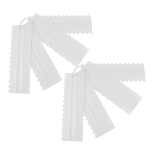 CONGARTENO 2 Sätze Teiliges Cake Scraper Kunststoff Tortenspachtel mit Mehrfachen Kanten Icing Smoother Tool und Buttercreme Kamm für Glatte und Strukturierte Kuchenränder Vielseitig und von CONGARTENO