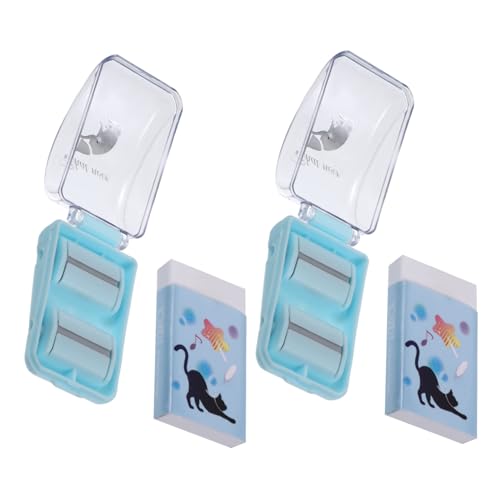 CONGARTENO 2 Sätze Tragbarer Desktop Eraser Collector Kompakter Radiergummi Krümelroller aus Gummi und Kunststoff Leichter Tischreiniger für Büro und Haushalt Mini für Einfache von CONGARTENO