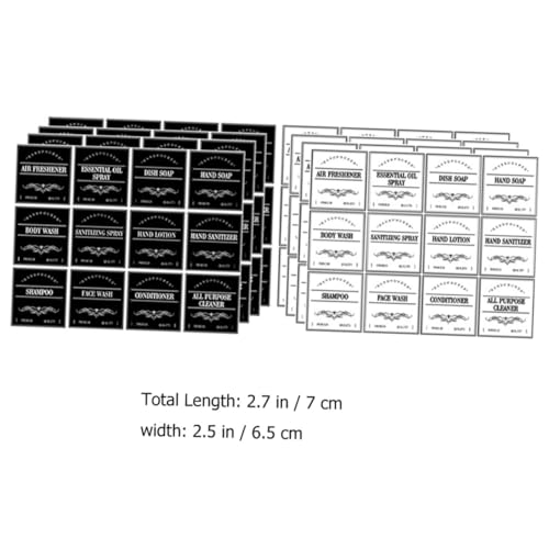 CONGARTENO 2 Sätze Wasserdichte Aufkleber für Flaschen Etiketten für Badezimmerbehälter und Aufbewahrungsboxen Geeignet für Shampoo Waschmittel und Vielseitige Lagerung Klassisches Design von CONGARTENO