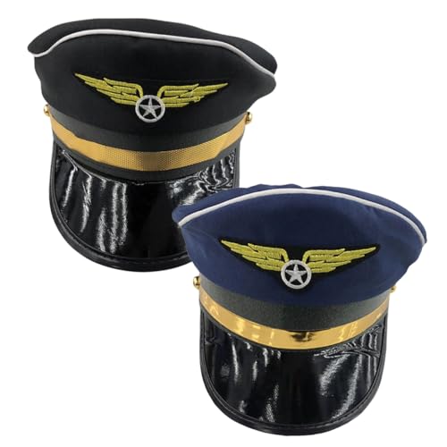 CONGARTENO 2 Stück Cosplay Performance Flugmütze Verstellbar Leicht Atmungsaktiv Unisex Klassisch Schwarz Für Kostümparty Bühne CONGARTENO 2 Stück Cosplay Performance Flugmütze Verstellbar Leicht Atmungsaktiv Unisex Klassisch Schwarz Für Kostümparty Bühne von CONGARTENO