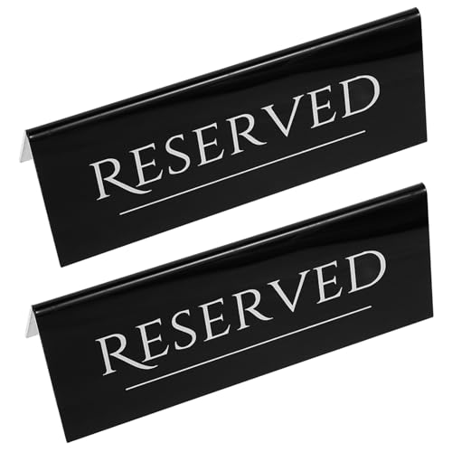 CONGARTENO 2 Stück Doppelseitige Reserved Tischschilder Weiße Wiederverwendbare Reservierungsschilder für Hochzeit Bankett Restaurant Leicht Elegant Klare Lesbarkeit von CONGARTENO