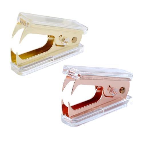 CONGARTENO 2 Stück Heftklammerentferner aus Transparentem Acryl mit Marmorstruktur Langlebiges Bürobedarf Binding Tool Handlich und Stabil für Schnelles Entfernen von Zufällige Farbe von CONGARTENO