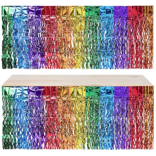 CONGARTENO 2 Stück Regenbogen Tischröcke Fransen Tischdeko für Hochzeiten Babypartys Festivals und Feierlichkeiten Wiederverwendbar Wavy Design Lebendige Farben Vielseitige Nutzung CONGARTENO 2 Stück Regenbogen Tischröcke Fransen Tischdeko für Hochzeiten Babypartys Festivals und Feierlichkeiten Wiederverwendbar Wavy Design Lebendige Farben Vielseitige Nutzung von CONGARTENO
