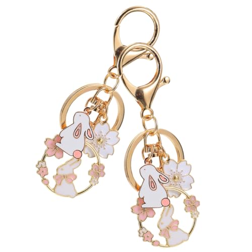 CONGARTENO 2 Stück Schlüsselanhänger Hase Japanische Kirschblüte Zinklegierung Anhänger Süße Taschenanhänger Geschenk für Party Jungen und Mädchen CONGARTENO 2 Stück Schlüsselanhänger Hase Japanische Kirschblüte Zinklegierung Anhänger Süße Taschenanhänger Geschenk für Party Jungen und Mädchen von CONGARTENO
