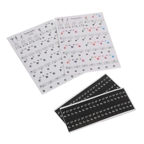 CONGARTENO 2 Stück Teiliges Klavier Keyboard Sticker aus Wasserdichtem PVC Selbstklebend Langlebig Transparent mit Bunten Buchstaben Ablösbar für Anfänger und Tasten Keyboards von CONGARTENO