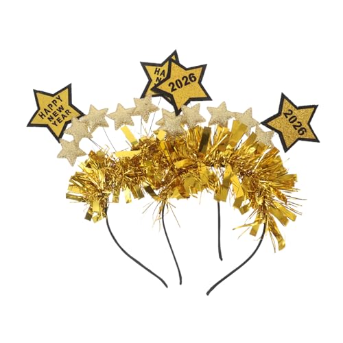 CONGARTENO 2 Stück Teiliges Year Star Haarreif mit Funkelnden Sternen und Happy Year Robuste Haaraccessoires für Neujahrsfeiern Partys und Festliche Zusammenkünfte von CONGARTENO