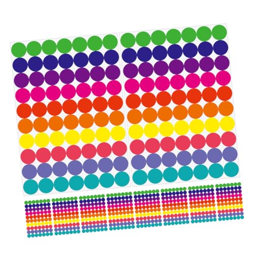 CONGARTENO 20 Blatt Farbige Runde Punkt Aufkleber DIY Selbstklebende Etiketten für Organisation Scrapbooking Bastelprojekte Langanhaltende Haftung Vielseitig für Schule Büro Verpackungen von CONGARTENO