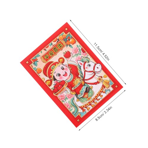 CONGARTENO 20 Stück Asiatische Rote Umschläge Cartoon Pferd Motiv Frühlingsfest Geldumschläge mit Wohlstandssymbolik für Neujahr Hochzeit Geburtstag von CONGARTENO