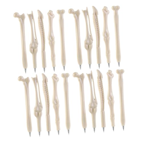 CONGARTENO 20 Stück Halloween Kugelschreiber Knochenform Schwarzmine Glattes Schreiben Komfortabler Griff Kreative Schreibstifte für Schüler Kleine Geschenke von CONGARTENO