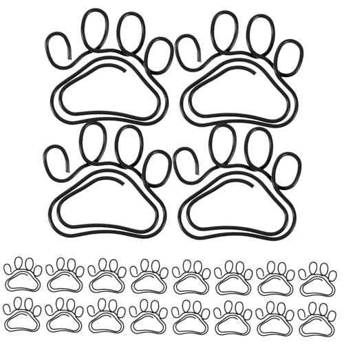 CONGARTENO 20 Stück Metall Büroklammern Katzenpfote Kreative Kleine Papierklammern Dokumentenhalter Niedlich Vielseitig für Notizen Karten Organizer von CONGARTENO