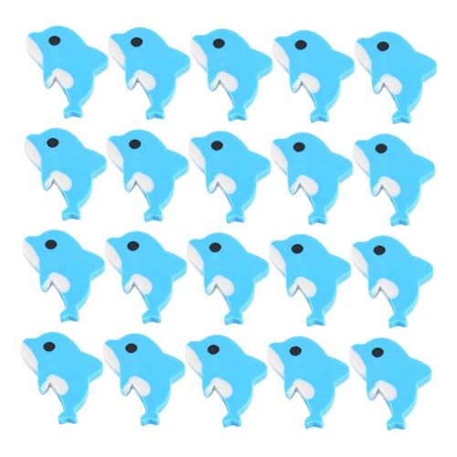 CONGARTENO 20 Stück Teiliges Kleine Delfin Radiergummis in Himmelblau Rückstandsfrei Multipurpose Schreibtischdekoration für Bunte Tier Radiergummis für Schule Party und Belohnungen von CONGARTENO