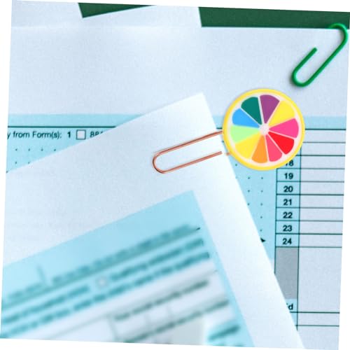 CONGARTENO 20 Stück Teiliges Kleine Farbige Büroklammern in Regenbogenfarben Niedliche Obst Lesezeichen Clips für Papier Dokumente Schule und Büro Leicht Langlebig und Vielseitig Einsetzbar von CONGARTENO