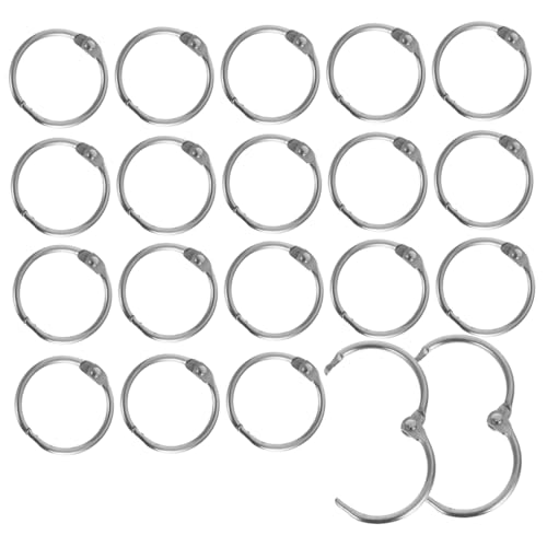 CONGARTENO 20 Stück Teiliges Metall Binder Ringe Schnellverschluss Loseblatt Ringe für Karteikarten Flashcards Planer Büro und Schule Langlebige Zuverlässige Binderinge von CONGARTENO