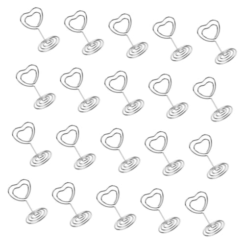 CONGARTENO 20 Stück Teiliges Metall Fotohalter mit Stabilem Sockel Silberfarbene Tischkartenhalter und Memo Clips Kreative Metallkartenhalter für Hochzeit Party und Büro Herzform Langlebig CONGARTENO 20 Stück Teiliges Metall Fotohalter mit Stabilem Sockel Silberfarbene Tischkartenhalter und Memo Clips Kreative Metallkartenhalter für Hochzeit Party und Büro Herzform Langlebig von CONGARTENO