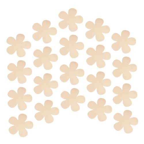 CONGARTENO 20 Stück Teiliges Naturbelassene Holzblumen Bastelplatten Blanko Holzscheiben für DIY Kreative Dekorationen Geeignet als Untersetzer und Geschenke für Geburtstag Hochzeit von CONGARTENO