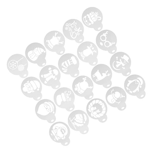 CONGARTENO 20 Stück Teiliges Wiederverwendbares Pet-kaffee-schablonen Hohlen Weihnachtsmustern Leicht Sicher für Dekorieren von Cupcakes Latte Art und Diy-kunstprojekten CONGARTENO 20 Stück Teiliges Wiederverwendbares Pet-kaffee-schablonen Hohlen Weihnachtsmustern Leicht Sicher für Dekorieren von Cupcakes Latte Art und Diy-kunstprojekten von CONGARTENO