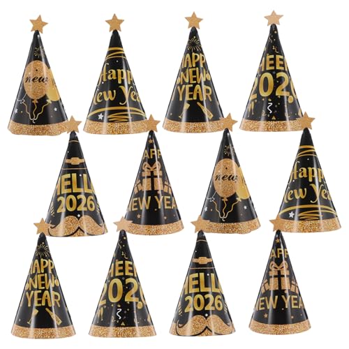 CONGARTENO 24 Stück Neujahrs Zylinderhüte Silvester Zylinderhüte Silvester Partyhüte Neujahrs Kopfbedeckungen Neujahrshut Kegelhut Papier CONGARTENO 24 Stück Neujahrs Zylinderhüte Silvester Zylinderhüte Silvester Partyhüte Neujahrs Kopfbedeckungen Neujahrshut Kegelhut Papier von CONGARTENO